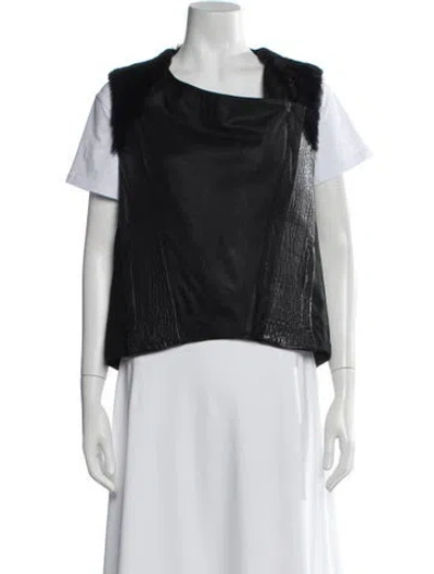 Pre-owned Helmut Lang Leather Vest In Black