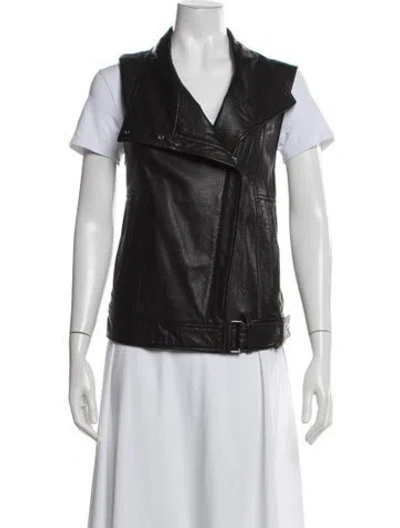 Pre-owned Helmut Lang Leather Vest In Black