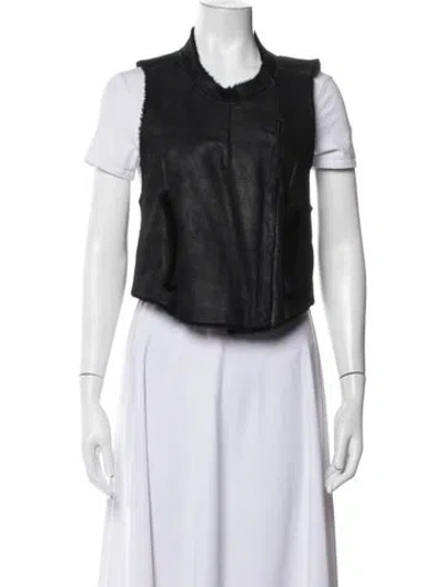 Pre-owned Helmut Lang Leather Vest In Black