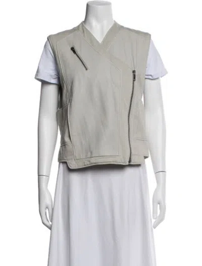Pre-owned Helmut Lang Leather Vest In Grey
