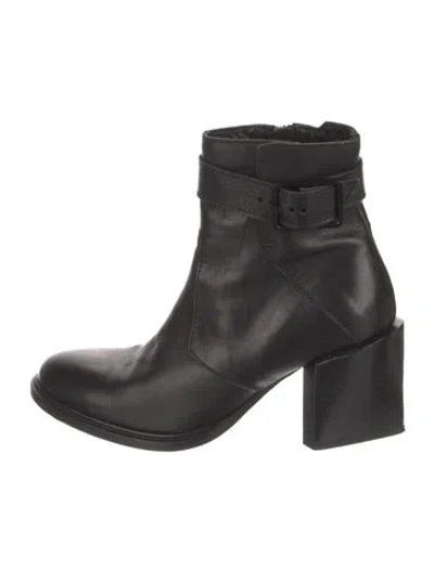 Pre-owned Helmut Lang Leather Whipstitch Trim Boots In Black