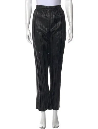 Pre-owned Helmut Lang Leather Wide Leg Pants In Black