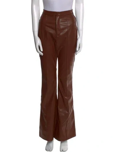 Pre-owned Helmut Lang Leather Wide Leg Pants In Brown