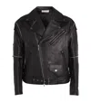 HELMUT LANG LEATHER ZIP-OFF ARMS BIKER JACKET