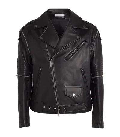 Helmut Lang Leather Zip-off Arms Biker Jacket In Black