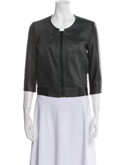 Pre-owned Helmut Lang Linen Biker Jacket In Green