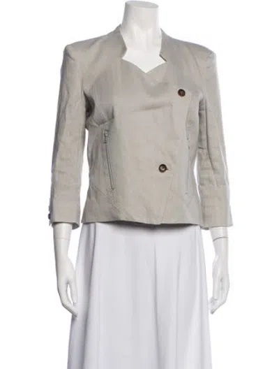 Pre-owned Helmut Lang Linen Biker Jacket In Neutrals