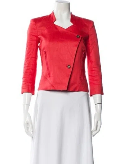 Pre-owned Helmut Lang Linen Biker Jacket In Red