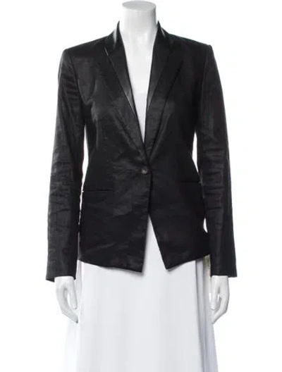 Pre-owned Helmut Lang Linen Blazer In Black