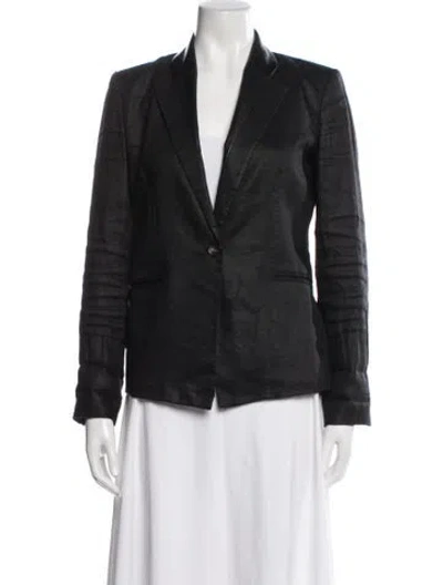 Pre-owned Helmut Lang Linen Blazer In Black