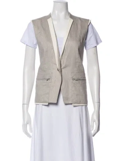 Pre-owned Helmut Lang Linen Blazer In Gray