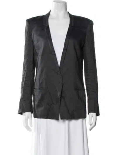 Pre-owned Helmut Lang Linen Blazer In Gray