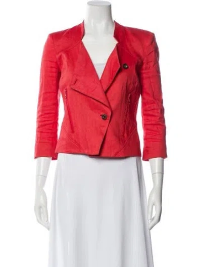 Pre-owned Helmut Lang Linen Blazer In Red