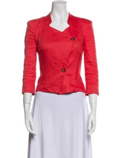 Pre-owned Helmut Lang Linen Blazer In Red