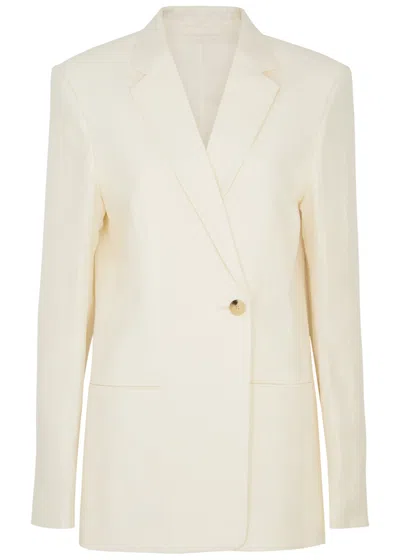 Helmut Lang Linen Viscose Blazer Jacket In Ivory