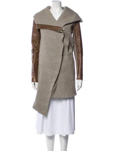 Pre-owned Helmut Lang Linen Coat In Brown