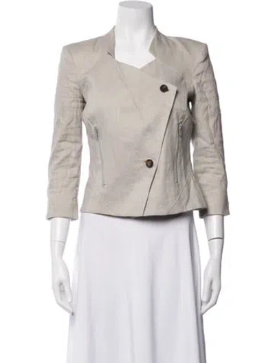Pre-owned Helmut Lang Linen Coat In Grey