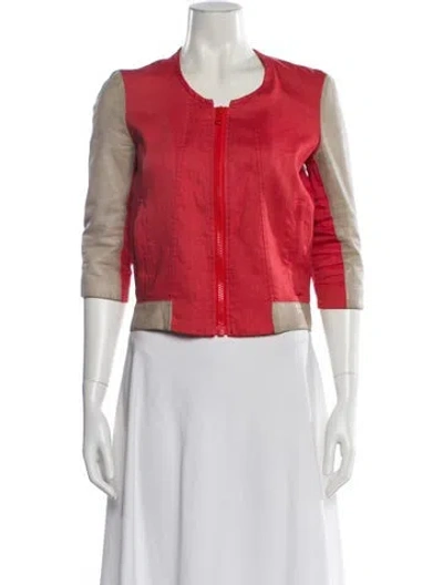 Pre-owned Helmut Lang Linen Colorblock Pattern Vest In Pink