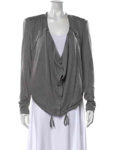 Pre-owned Helmut Lang Linen Cowl Neck Top In Grey