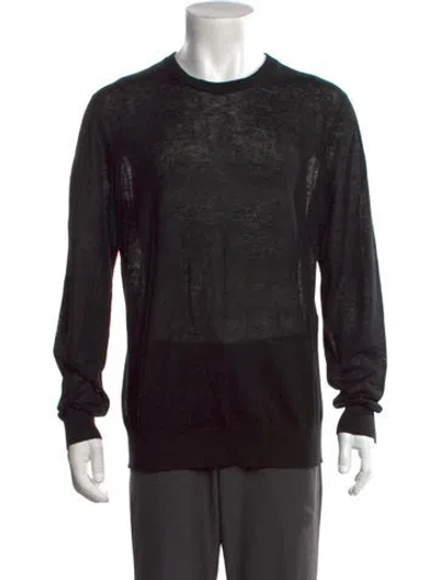 Pre-owned Helmut Lang Linen Crew Neck Pullover In Black