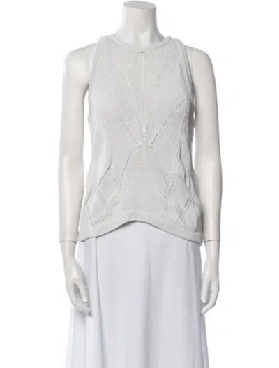 Pre-owned Helmut Lang Linen Crew Neck Sweater In White