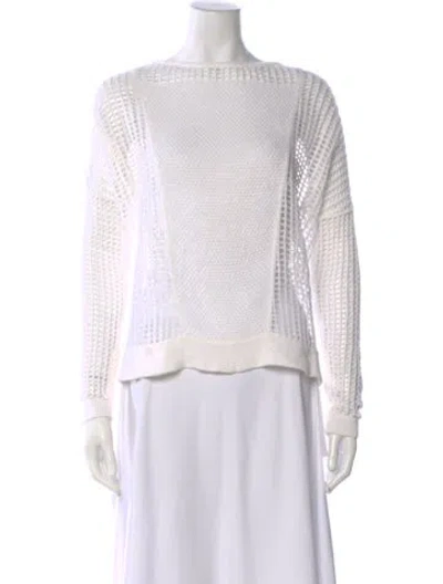 Pre-owned Helmut Lang Linen Crew Neck Sweater In White