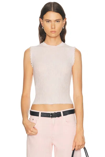 Helmut Lang Linen Crew Tank Top In Pink