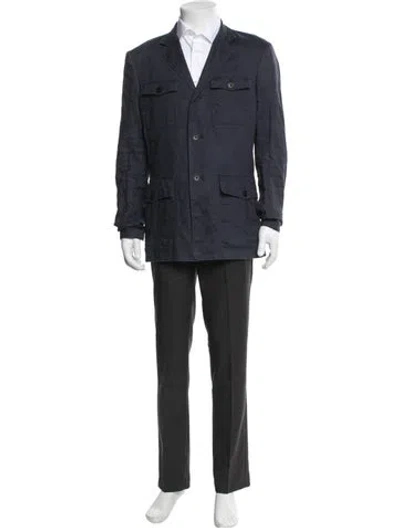Pre-owned Helmut Lang Linen Denim Jacket In Blue