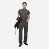 Helmut Lang Linen Epaulet Shirt In Graphite