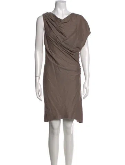 Pre-owned Helmut Lang Linen Knee-length Dress In Grey