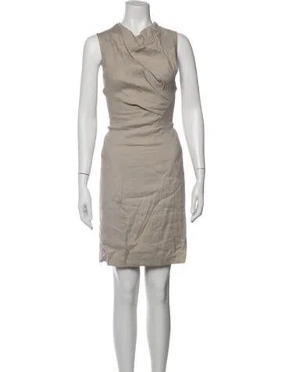 Pre-owned Helmut Lang Linen Knee-length Dress In Neutrals