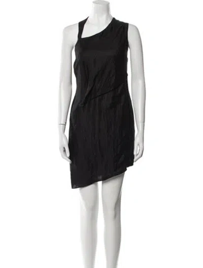 Pre-owned Helmut Lang Linen Mini Dress In Black
