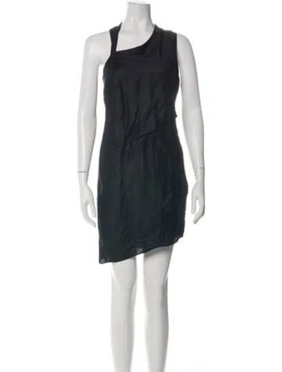 Pre-owned Helmut Lang Linen Mini Dress In Black