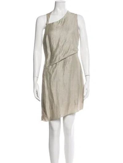 Pre-owned Helmut Lang Linen Mini Dress In Neutral