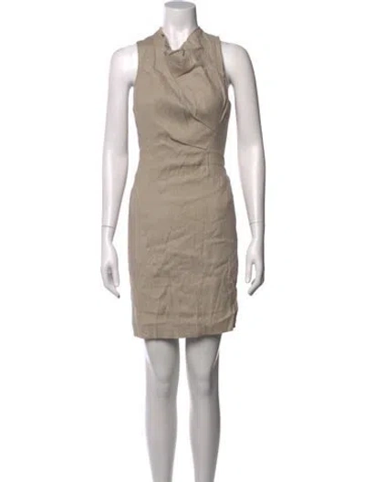 Pre-owned Helmut Lang Linen Mini Dress In Neutral
