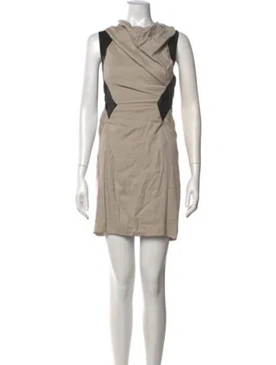 Pre-owned Helmut Lang Linen Mini Dress In Neutrals
