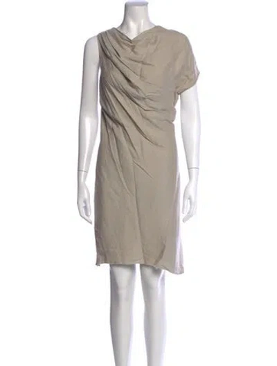 Pre-owned Helmut Lang Linen Mini Dress In Neutrals