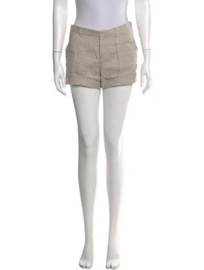 Pre-owned Helmut Lang Linen Mini Shorts In Neutral