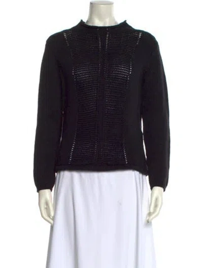 Pre-owned Helmut Lang Linen Mock Neck Sweater In Black