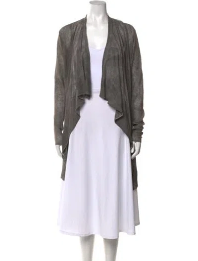 Pre-owned Helmut Lang Linen Open Front Sweater In Gray