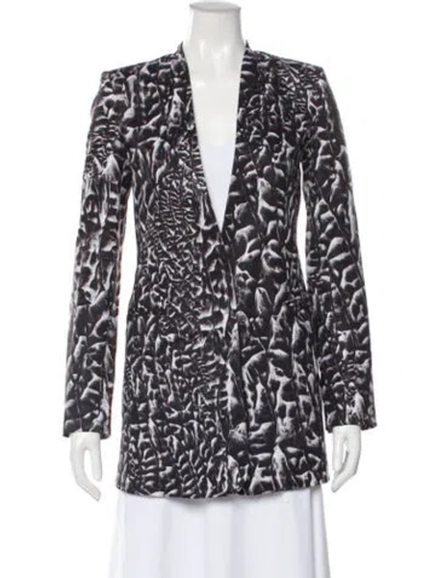 Pre-owned Helmut Lang Linen Patterned Blazer In Black