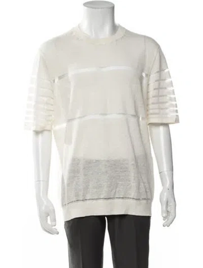 Pre-owned Helmut Lang Linen Patterned T-shirt In Neutrals