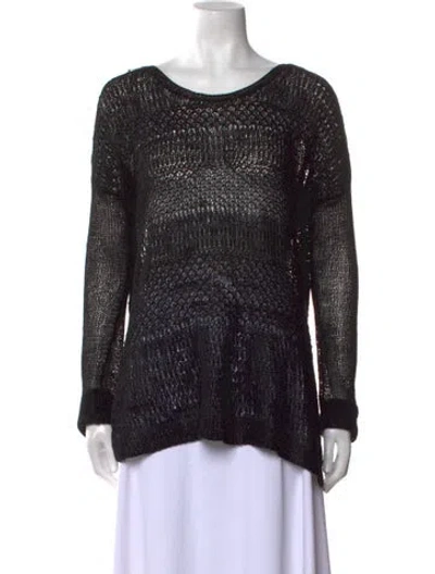 Pre-owned Helmut Lang Linen Scoop Neck Sweater In Black