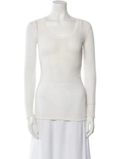 Pre-owned Helmut Lang Linen Scoop Neck Sweater In Neutral