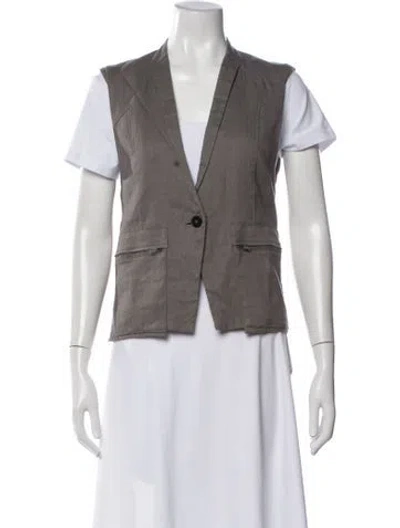 Pre-owned Helmut Lang Linen Vest In Gray