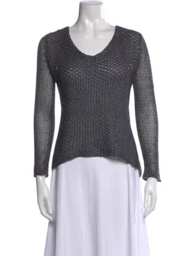 Pre-owned Helmut Lang Linen V-neck Sweater In Blue