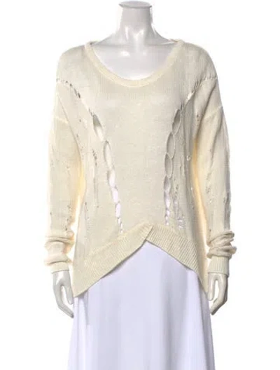Pre-owned Helmut Lang Linen V-neck Sweater In Neutrals