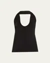 Helmut Lang Liquid Jersey Halter Top In Black