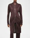 Helmut Lang Z Infinity Liquid Long Sleeve Zip Front Dress In Espr