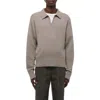 Helmut Lang Lithe 3 Brushed Wool & Cashmere Polo Sweater In Gray
